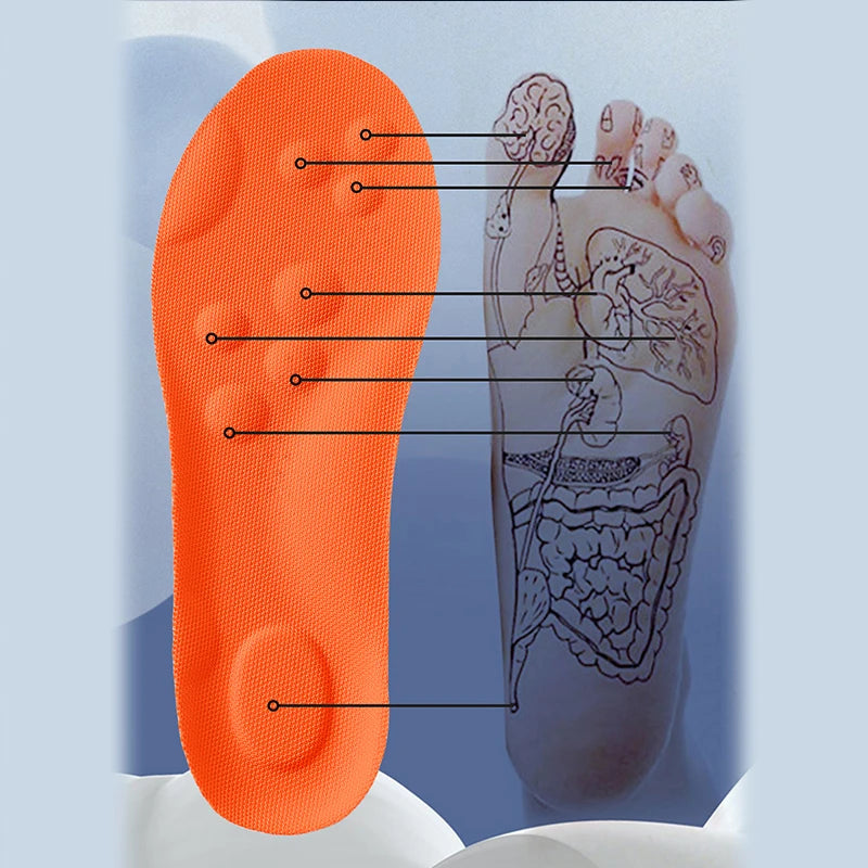 1/2/4Pairs Latex Sport Insoles Soft High Elasticity Shoe Pads Orthotic Breathable Shock Absorption Cushion Arch Support Insole