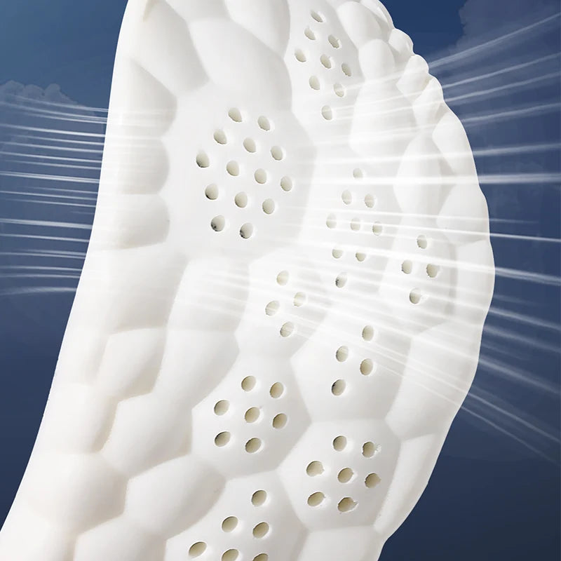 1/2/4Pairs Latex Sport Insoles Soft High Elasticity Shoe Pads Orthotic Breathable Shock Absorption Cushion Arch Support Insole