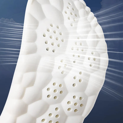 1/2/4Pairs Latex Sport Insoles Soft High Elasticity Shoe Pads Orthotic Breathable Shock Absorption Cushion Arch Support Insole