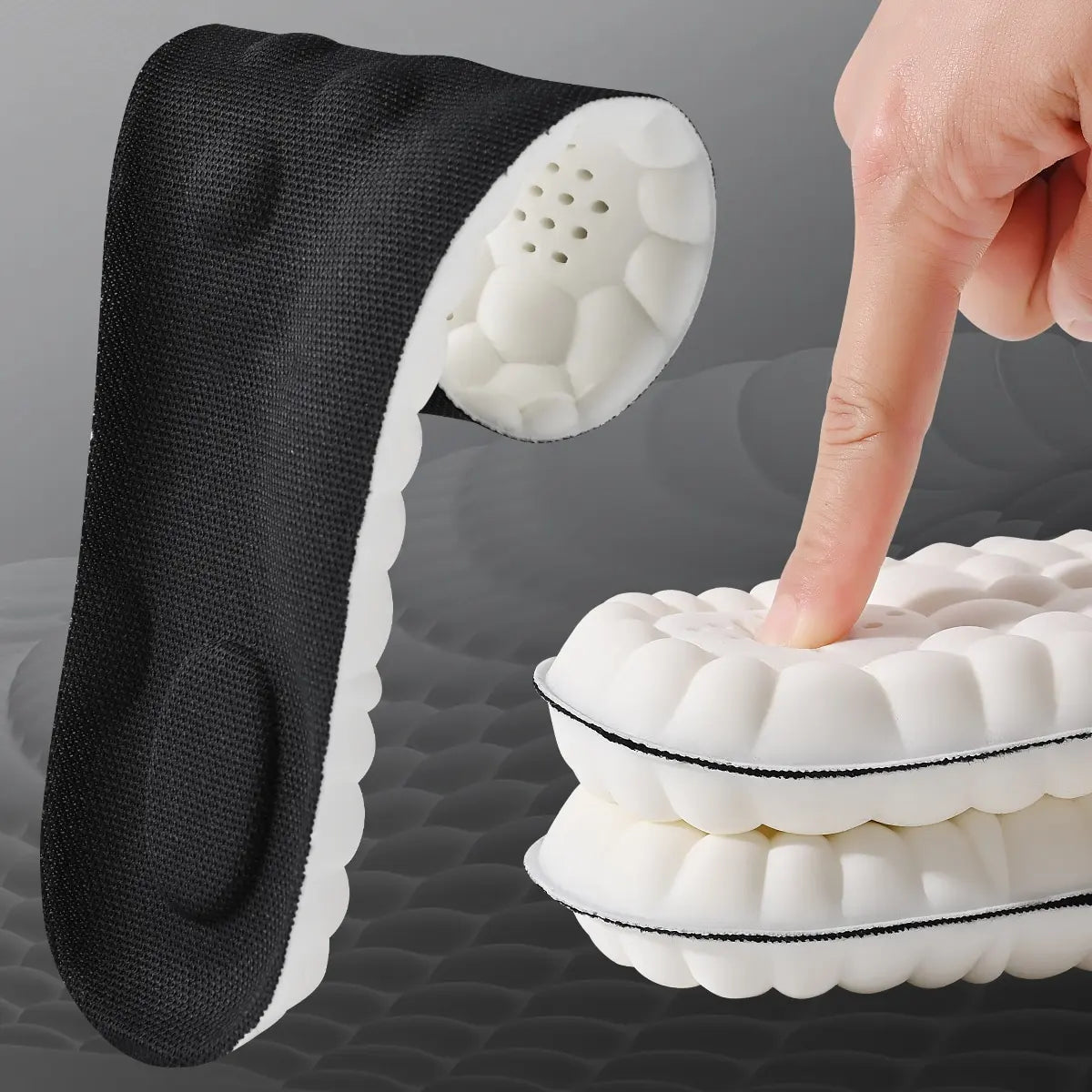 1/2/4Pairs Latex Sport Insoles Soft High Elasticity Shoe Pads Orthotic Breathable Shock Absorption Cushion Arch Support Insole