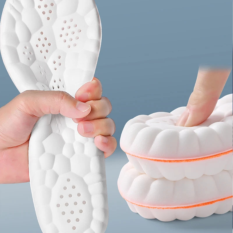 1/2/4Pairs Latex Sport Insoles Soft High Elasticity Shoe Pads Orthotic Breathable Shock Absorption Cushion Arch Support Insole